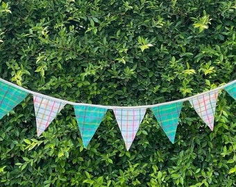 pastel fabric triangle flag