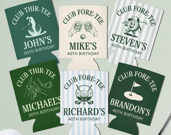 Mens Golf Birthday Party Can Cooler for him 30th 40th 50th 60th golf birthday party favor Custom Drink Holder for Golfing 30th Birthday trip