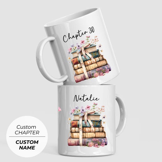 Custom Name book lover gift for her 30th birthday chapter 30 sister reading coffee mug 30th best friends birthday keepsake bookish wife gift