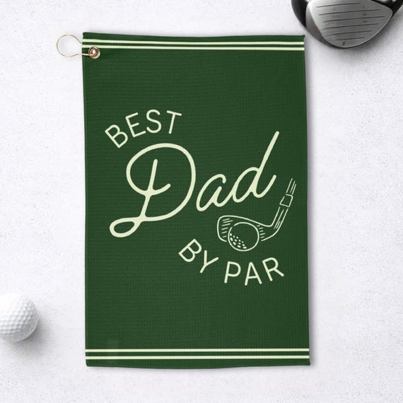 Best dad by par golf towel fathers day gift from kids golf towel dad birthday new dad golf gift for men christmas golf gift stocking stuffer