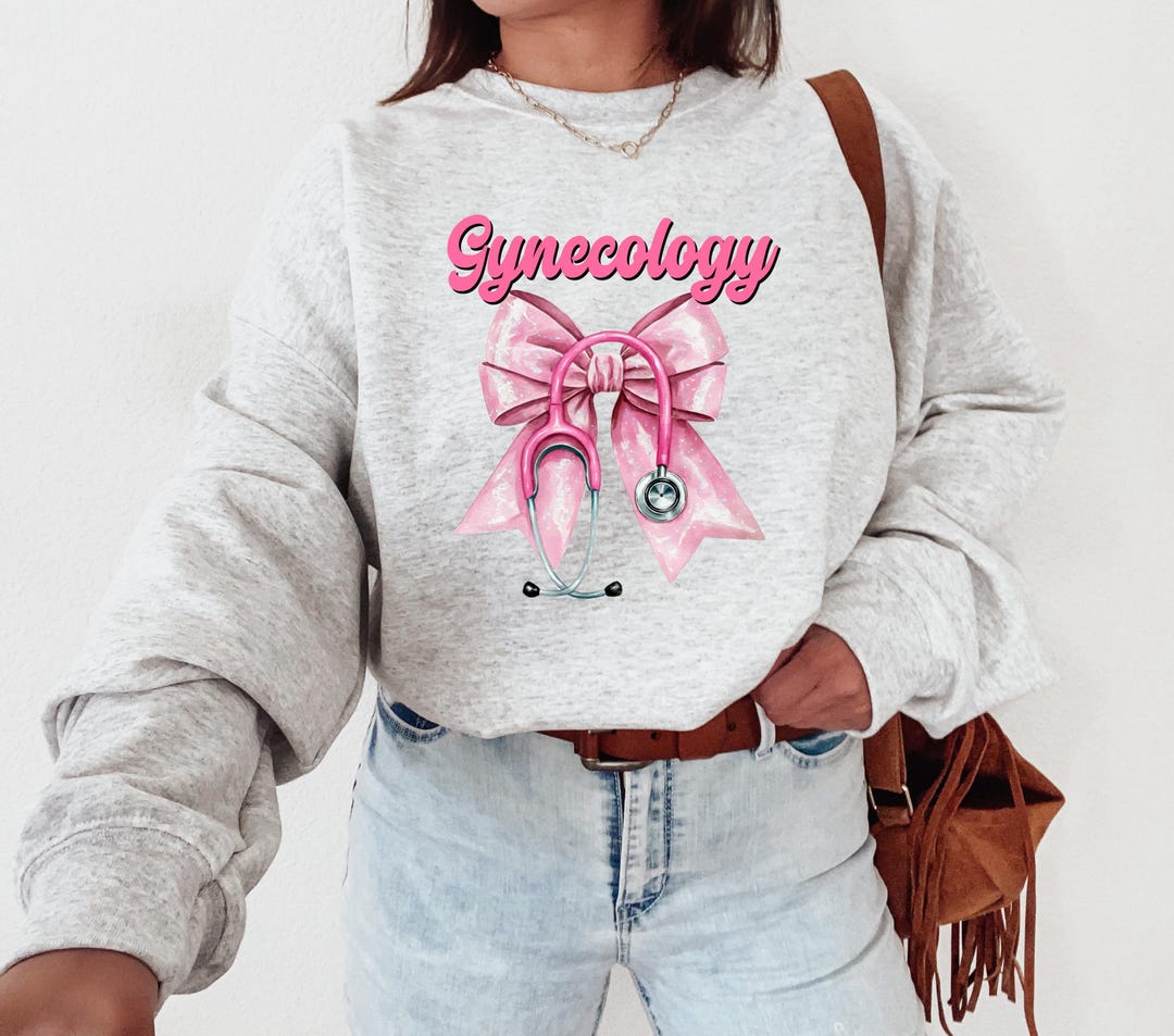 Coquette Nurse Bow Gynecology Sweatshirt, Obgyn Nurse Crewneck, Obgyn ...