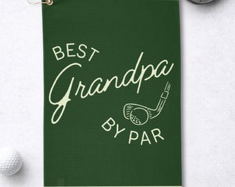 Best grandpa by par golf towel gift for new grandad birthday gift golfing grandpa christmas gift fathers day grandad gift from grandkids