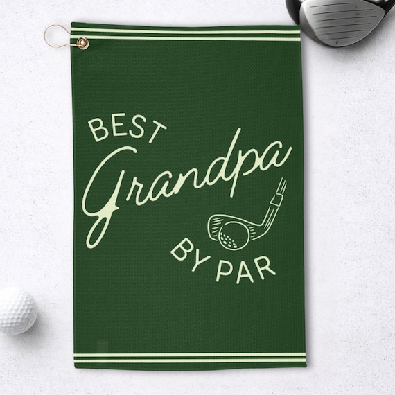 Best grandpa by par golf towel gift for new grandad birthday gift golfing grandpa christmas gift fathers day grandad gift from grandkids