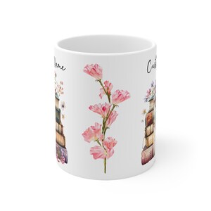Taza con nombre personalizado para amantes de los libros, regalo para amigos, taza de regalo personalizada para abuelas, amantes de los libros, regalo de cumpleaños para ella, regalo de cumpleaños, mamá amante de los libros imagen 4