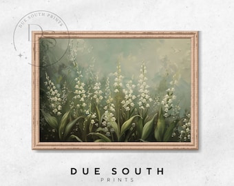 Lily of the Valley Print: Vintage Floral Landscape (Digital Download)