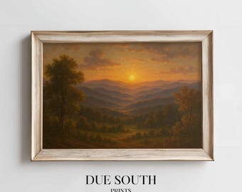 Blue Ridge Mountains Print: Vintage Landscape Painting (Digital Download)