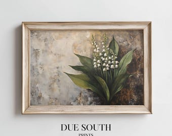 Lily of the Valley Print: Rustic Floral Wall Art (Digital Download)