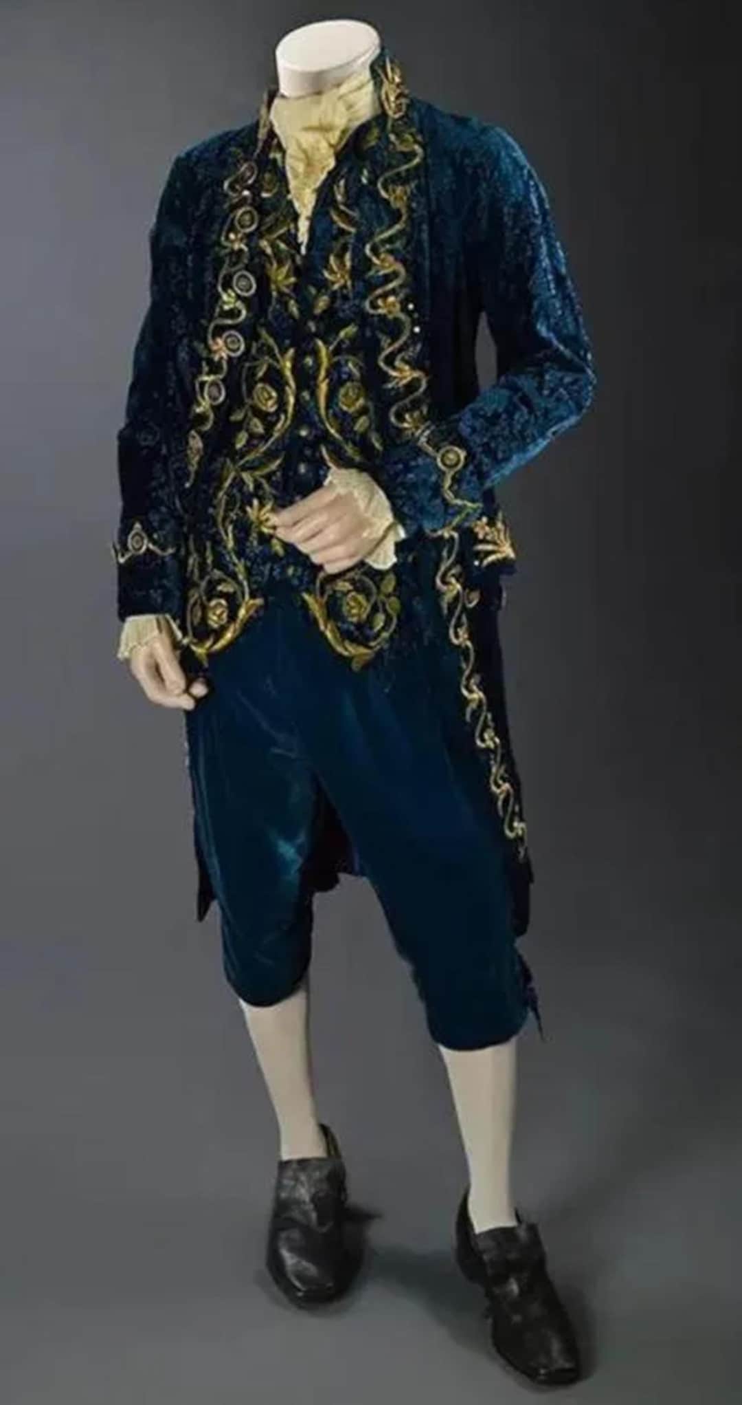 Blue Men 18th Century Rococo Period Costume Suit 1700s Historical ...