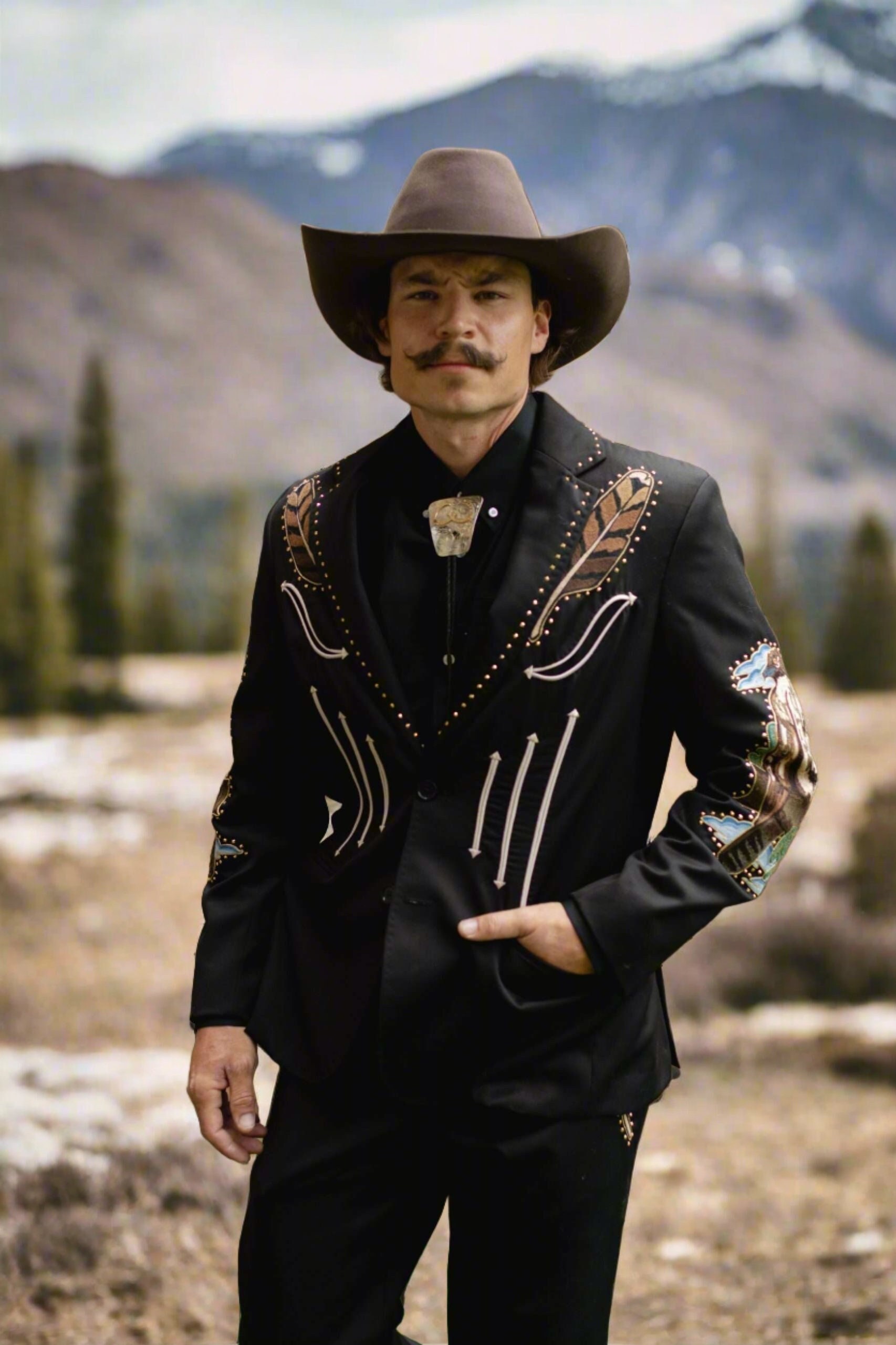 Cowboy Outfit Vaquero Negro Hombre Ropa Casual Cowboy Ropa Vaquera