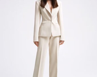 thumbnail image 2 of Men's Suit 2 Piece Notch Lapel Blazer(Blazer Pants 2 of 14