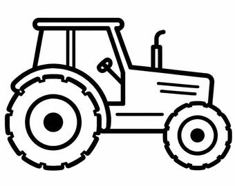 Tractor Outline - DXF SVG PNG dwg