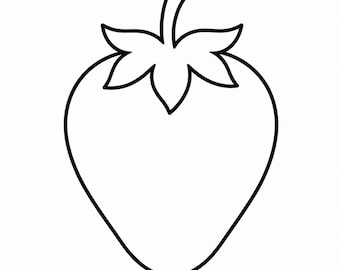 StrawBerry Outline - DXF SVG PNG dwg