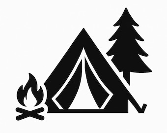 Camping Tent Silhouette - DXF/SVG/dwg/png | Plasma cut | Laser cut | Cricut