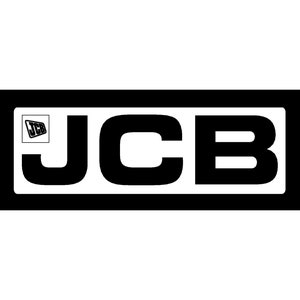 Puede incluir: Logotipo en blanco y negro de JCB, una empresa de maquinaria de construcción. El logotipo es un rectángulo negro con las letras JCB en blanco en su interior.