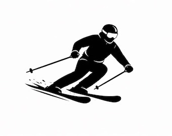 Skier Silhouette - DXF SVG PNG dwg