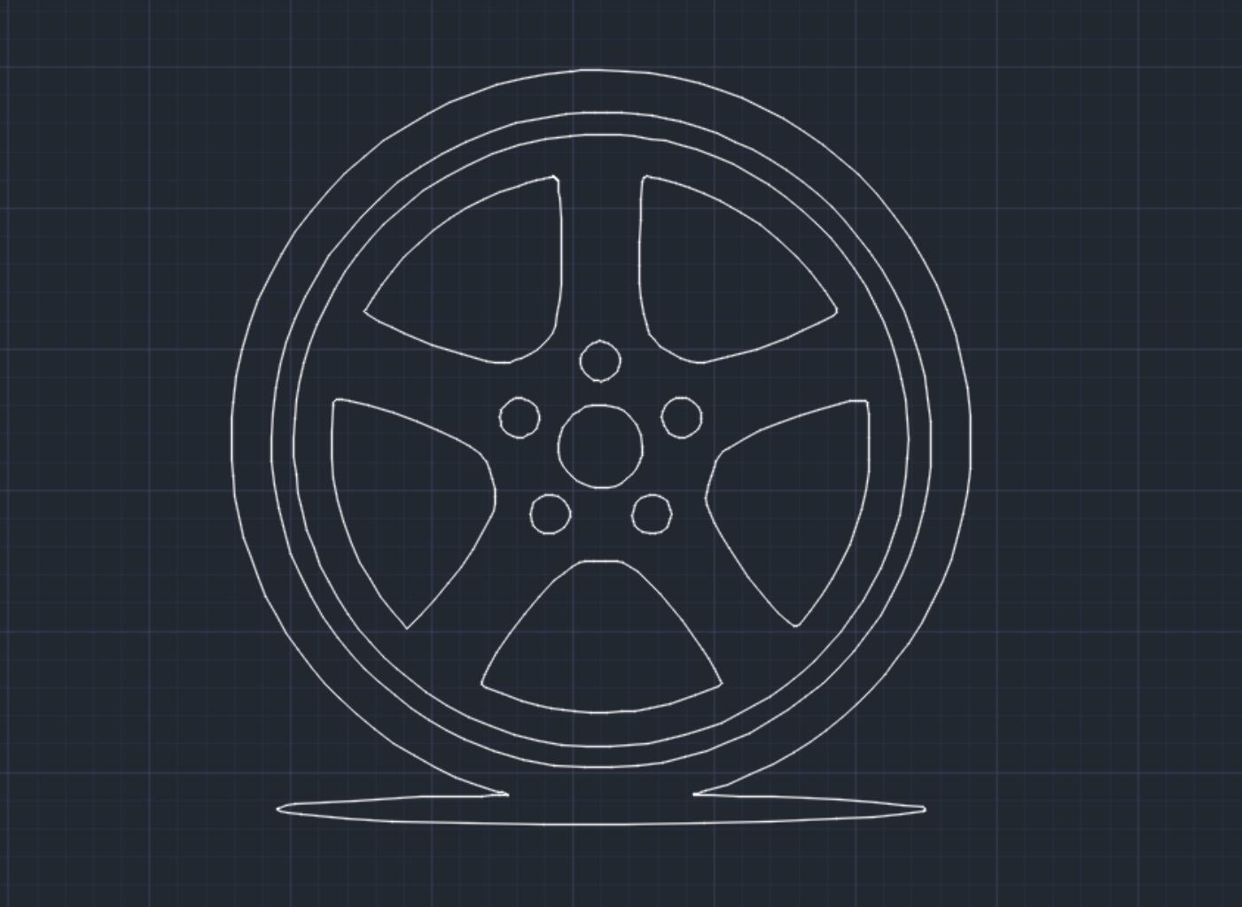 Wheel-rim Silhouette - DXF SVG PNG Dwg - Etsy