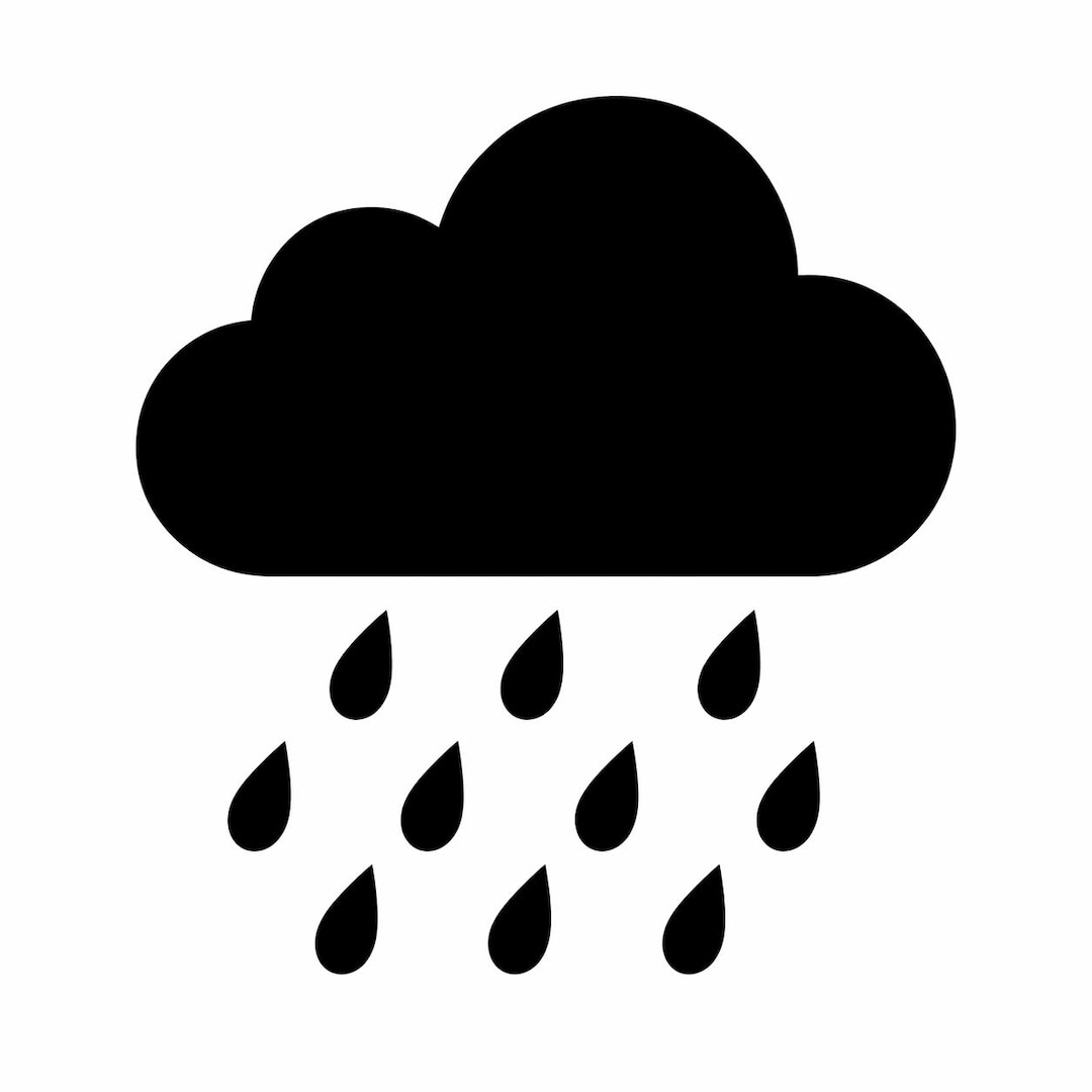 Rain Cloud Silhouette - DXF SVG PNG Dwg - Etsy