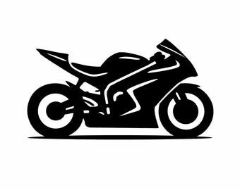 Sport Motorcycle Silhouette - DXF SVG PNG dwg