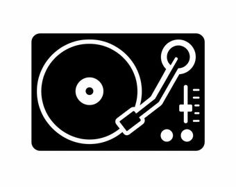 DJ Turntable Silhouette - DXF SVG png dwg