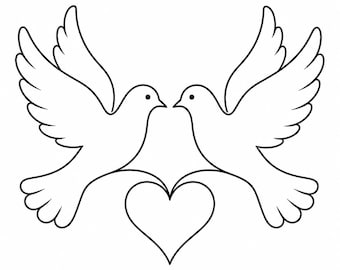 Doves Outline - DXF SVG PNG dwg
