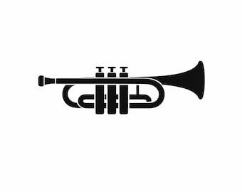 Trumpet Silhouette - DXF SVG PNG dwg