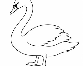 Swan Outline - DXF SVG PNG dwg