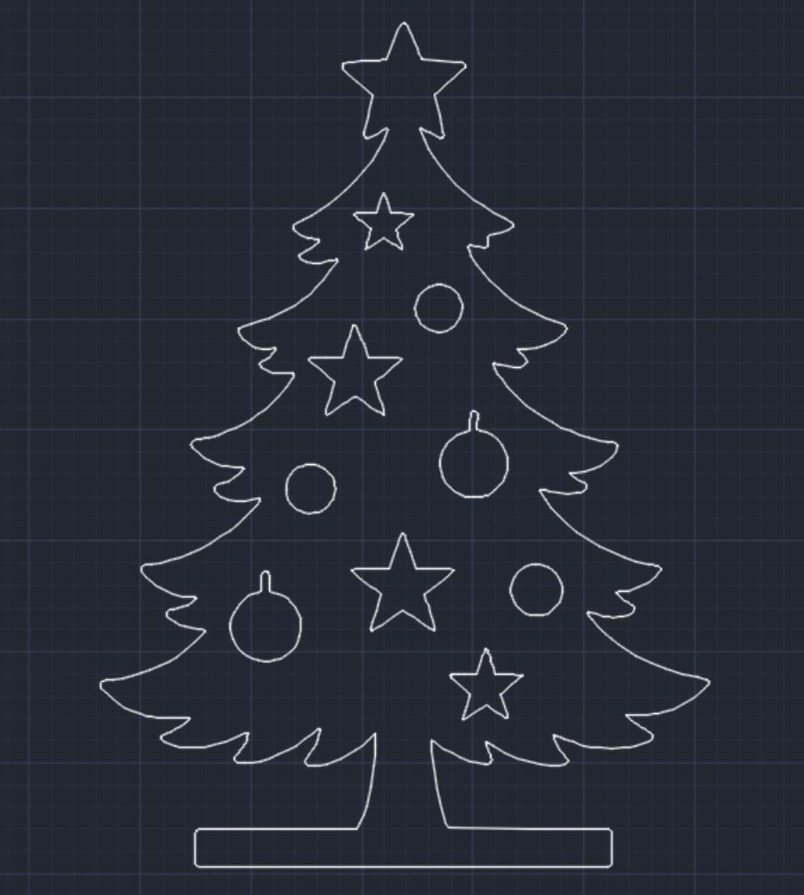 Festive Tree/christmas Tree Silhouette - DXF Dwg SVG PNG - Etsy