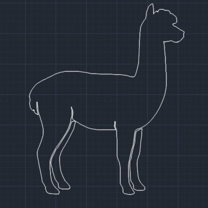 Alpaca Silhouette - DXF SVG PNG Dwg - Etsy