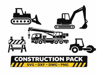 Construction Silhouette Pack - DXF SVG PNG dwg