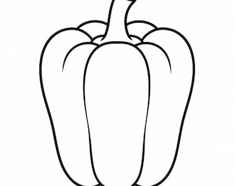 Bell Pepper Outline - DXF SVG PNG dwg