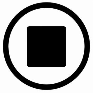 Peut inclure: Un carré noir à l'intérieur d'un cercle noir sur fond blanc. Le carré a des coins arrondis et est centré dans le cercle. Le design est simple et graphique, avec une esthétique minimaliste.