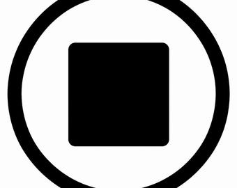 Stop Button Silhouette - DXF SVG PNG dwg