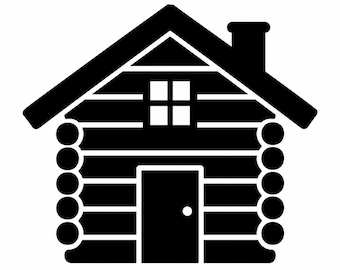 Log Cabin Silhouette - DXF SVG PNG dwg