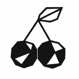 Ciliegia geometrica SVG dxf DWG png – Design di frutta a basso contenuto di poligoni per taglio CNC e laser/plasma