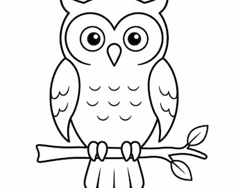 Owl Outline - DXF SVG PNG dwg