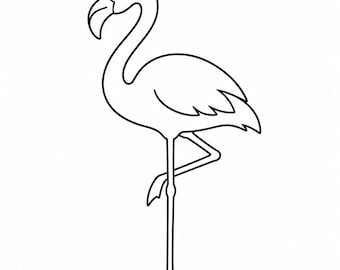 Flamingo Outline - DXF SVG PNG dwg