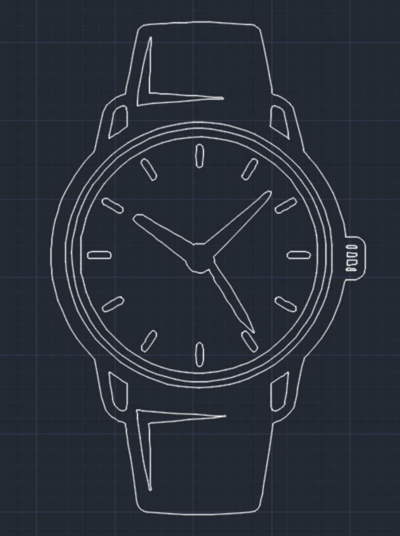 Watch Silhouette - DXF SVG PNG Dwg - Etsy