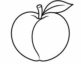 Peach Outline - DXF SVG PNG dwg