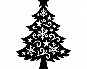 Decorative Christmas Tree - DXF dwg SVG png