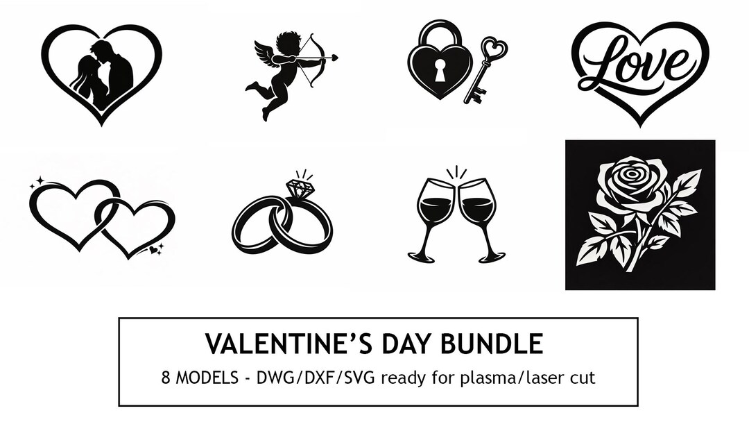 Valentine's Day Bundle - DXF SVG PNG Dwg - Etsy