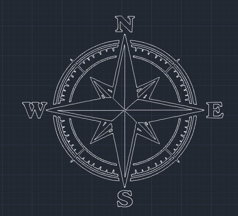 Compass Silhouette - DXF SVG PNG Dwg - Etsy