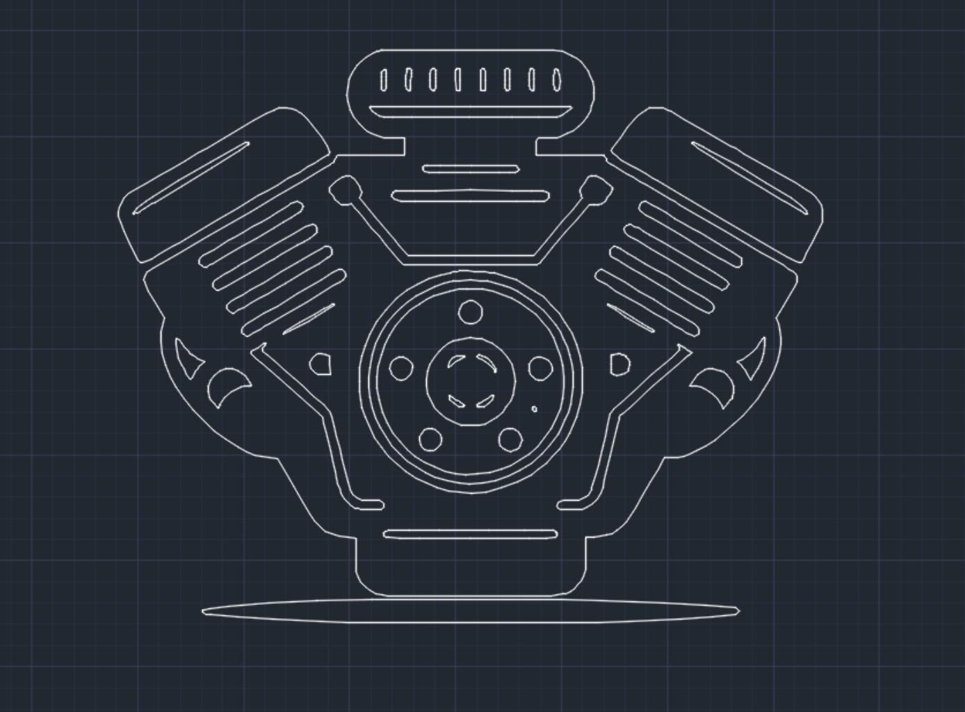 Vw Dxf Engine Engine Silhouette - DXF SVG PNG Dwg - Etsy
