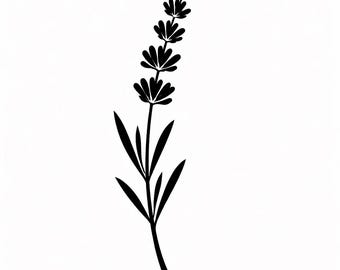 Lavander Silhouette - DXF SVG PNG dwg