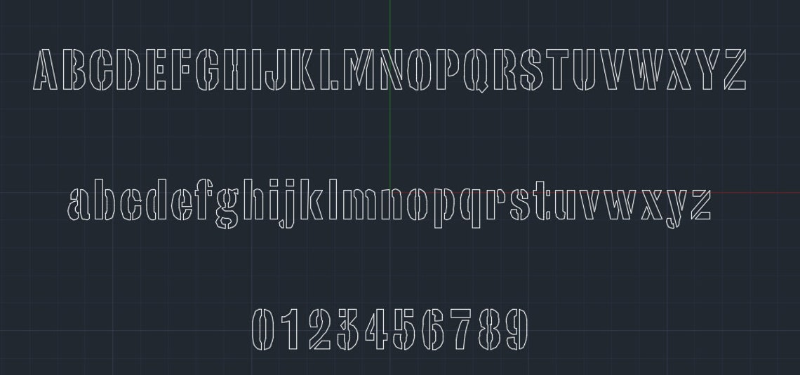 Stencil Font Dxf for Plasma Cutting / Stencil Font for Laser Cutting