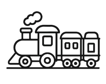 Kids Style Train Silhouette - DXF SVG PNG dwg