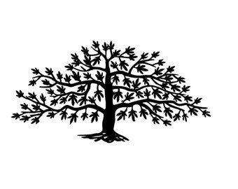 Maple Tree Silhouette - DXF SVG PNG dwg