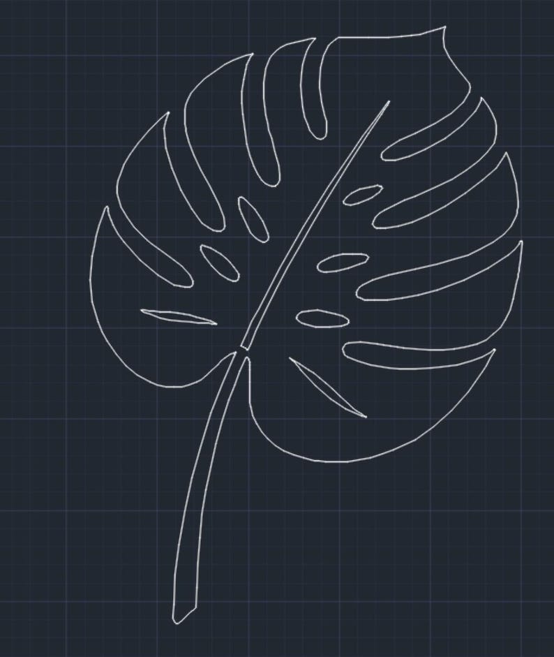 Monstera Leaf Silhouette - DXF SVG PNG Dwg - Etsy