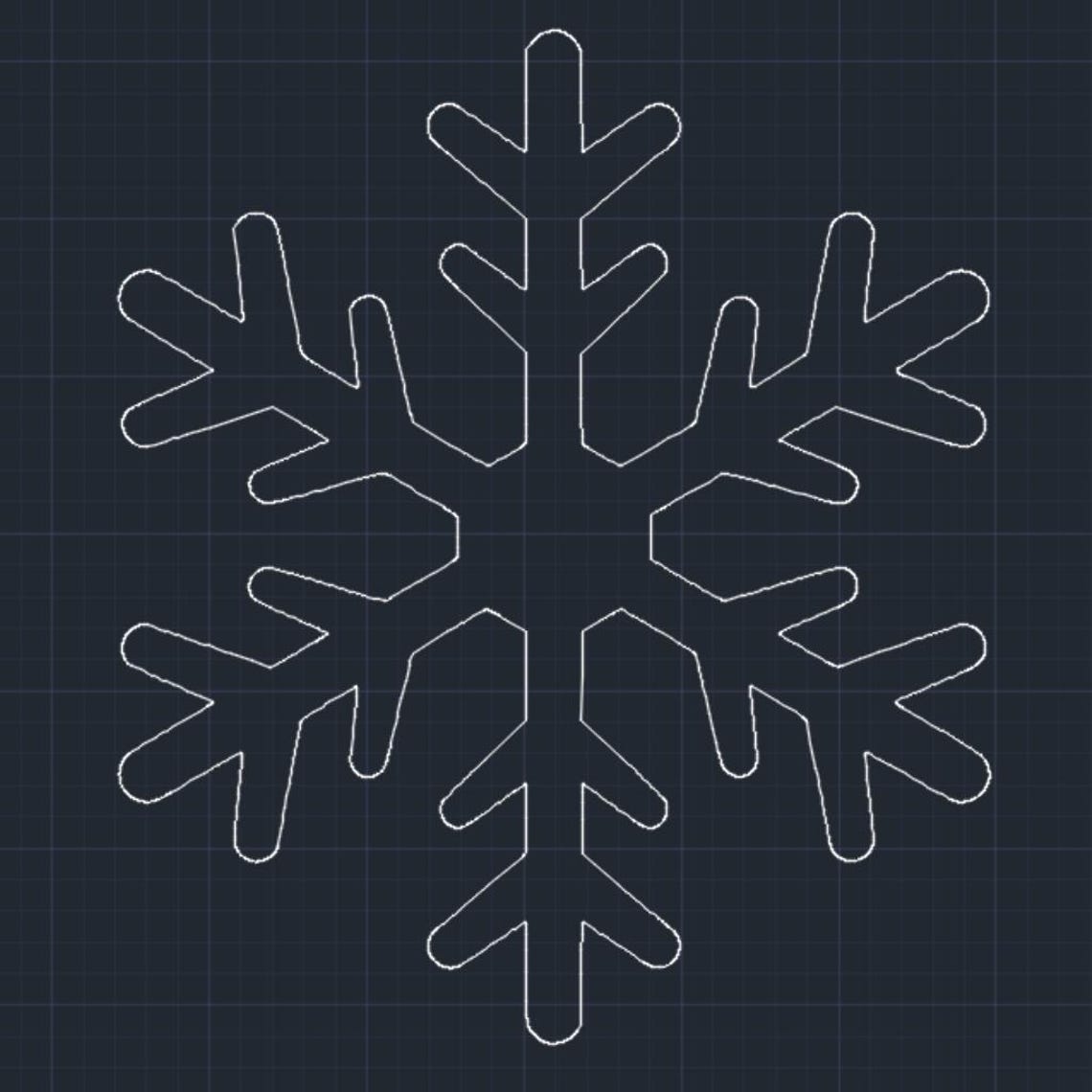 Snowflake Silhouette - DXF SVG Png Dwg - Etsy