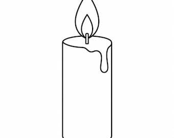 Candle Outline - DXF SVG PNG dwg
