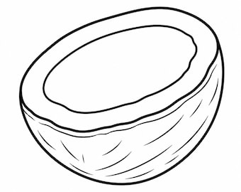 Coconut Outline - DXF SVG PNG dwg